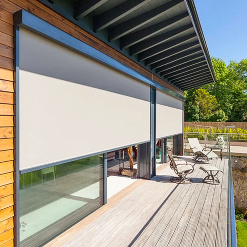 OutdoorZipTrackZipperWindproofElectricMotorisedPatioSunShade