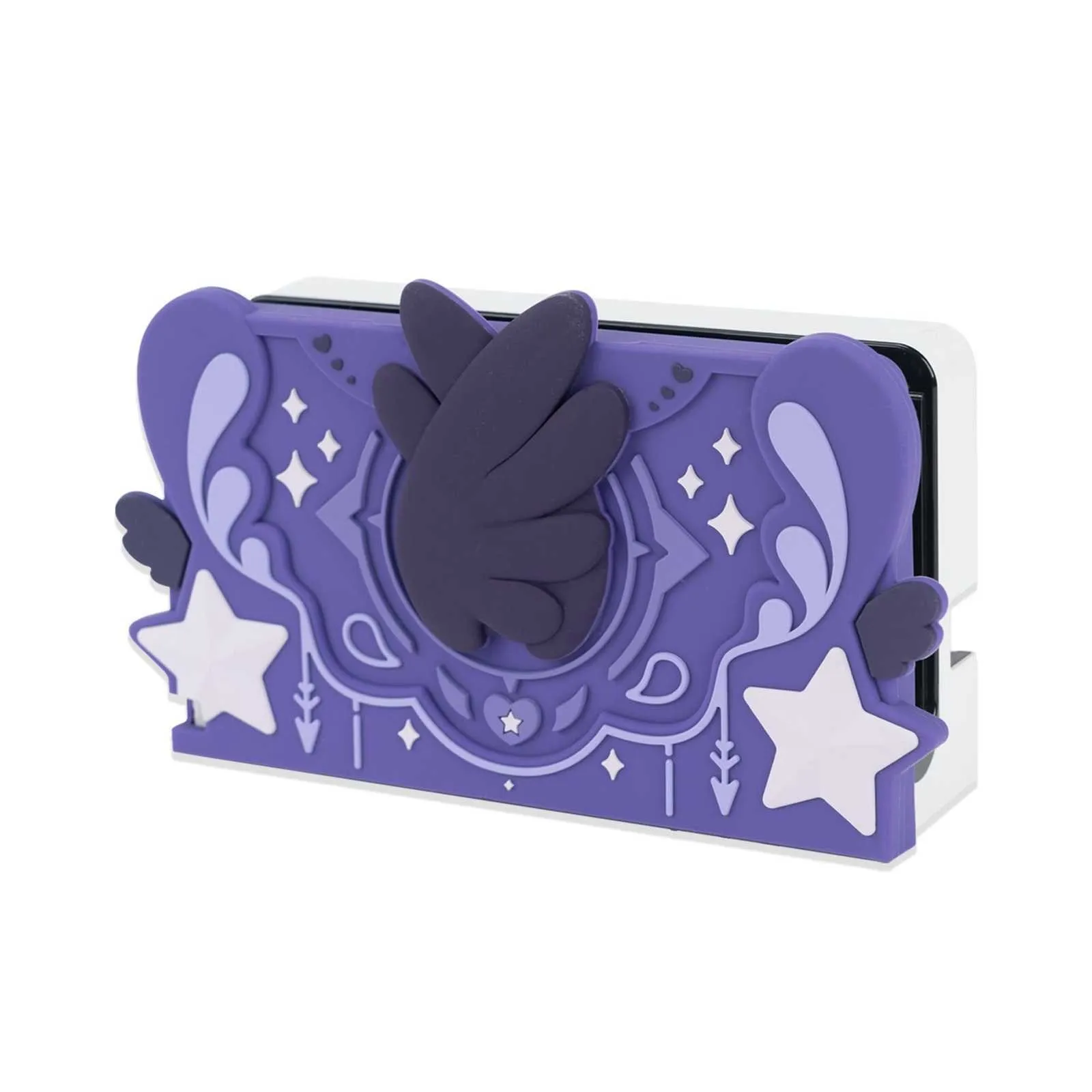 Geekshare Wing Star Dark Cover- Star Series Protective Case Dock Cover Thumb Grip Caps set Mouse Pad for Nintendo Switch OLED