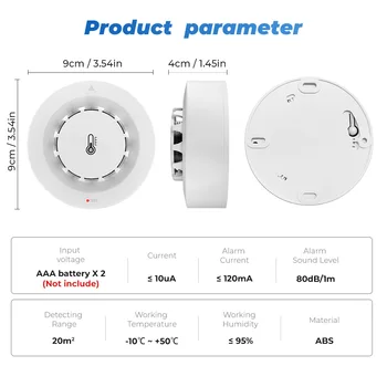 Tuya WiFi Smoke Alarm Temperature and Humidity Sensor Smoke Detector ...