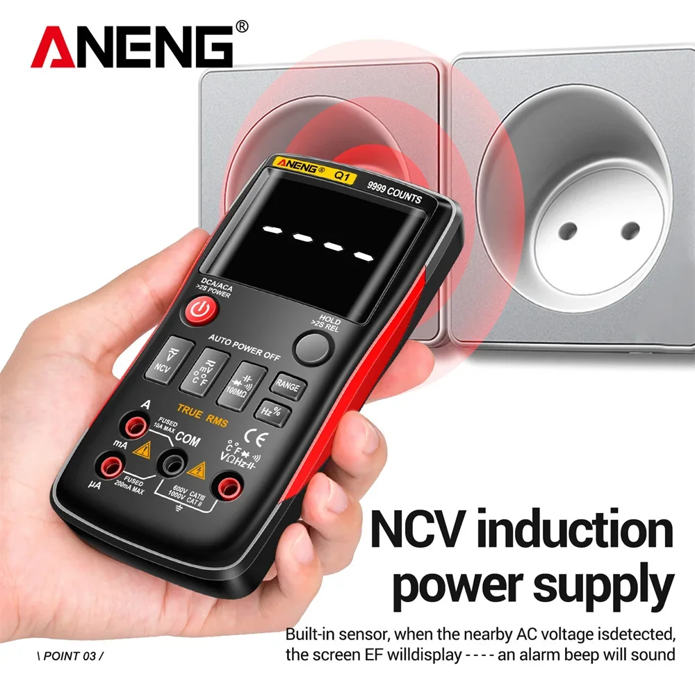 ANENG Q1 Digital Multimeter 9999 Analog Tester True RMS Professional Multimetro DIY Transistor Capacitor NCV Testers Lcr Meter 2