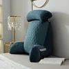 Reading Pillow Standard Bed Pillow, Back Cushion for Sitting Up in Bed with Washable Cover, Chair Arm Pillow with Pockets 2