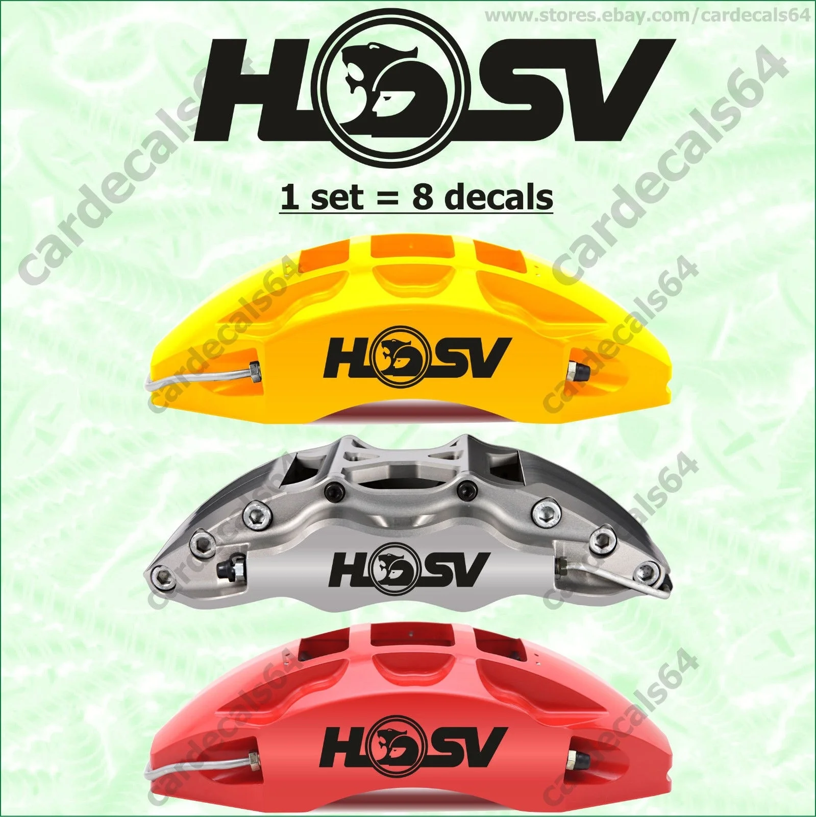 

For 8 X HSV Brake Caliper Decal Sticker Car Emblem Logo High Temperature A