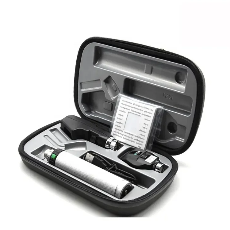 

Rechargeable LED/Halogen Diagnostic Set with Ophthalmoscope, retinoscope and Illuminator