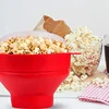 Microwave Silicone Popcorn Maker Food Grade Foldable High Quality Kitchen Easy Tools DIY Make Popcorn Bucket Bowl with Lid Bowls 6