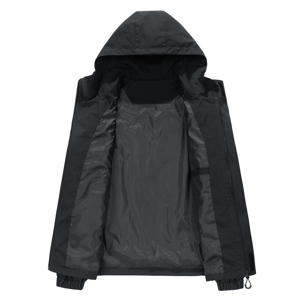 Windproof Waterproof Jacket - Plus Size Workwear Coat With Breathable Zipper Closure