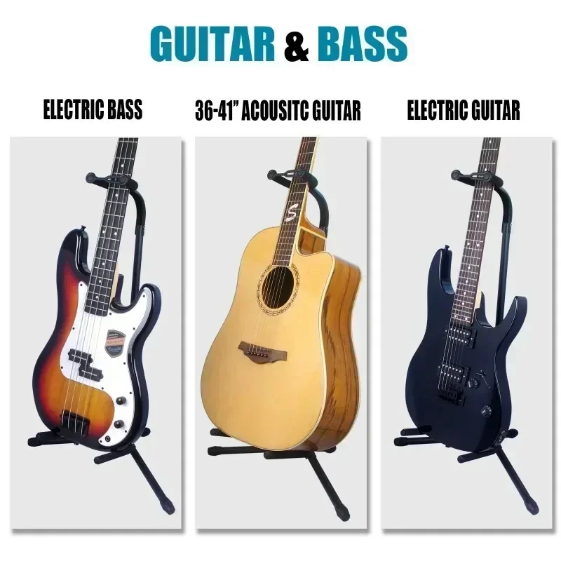 Foldable & Adjustable Vertical Guitar Instrument Display Stand