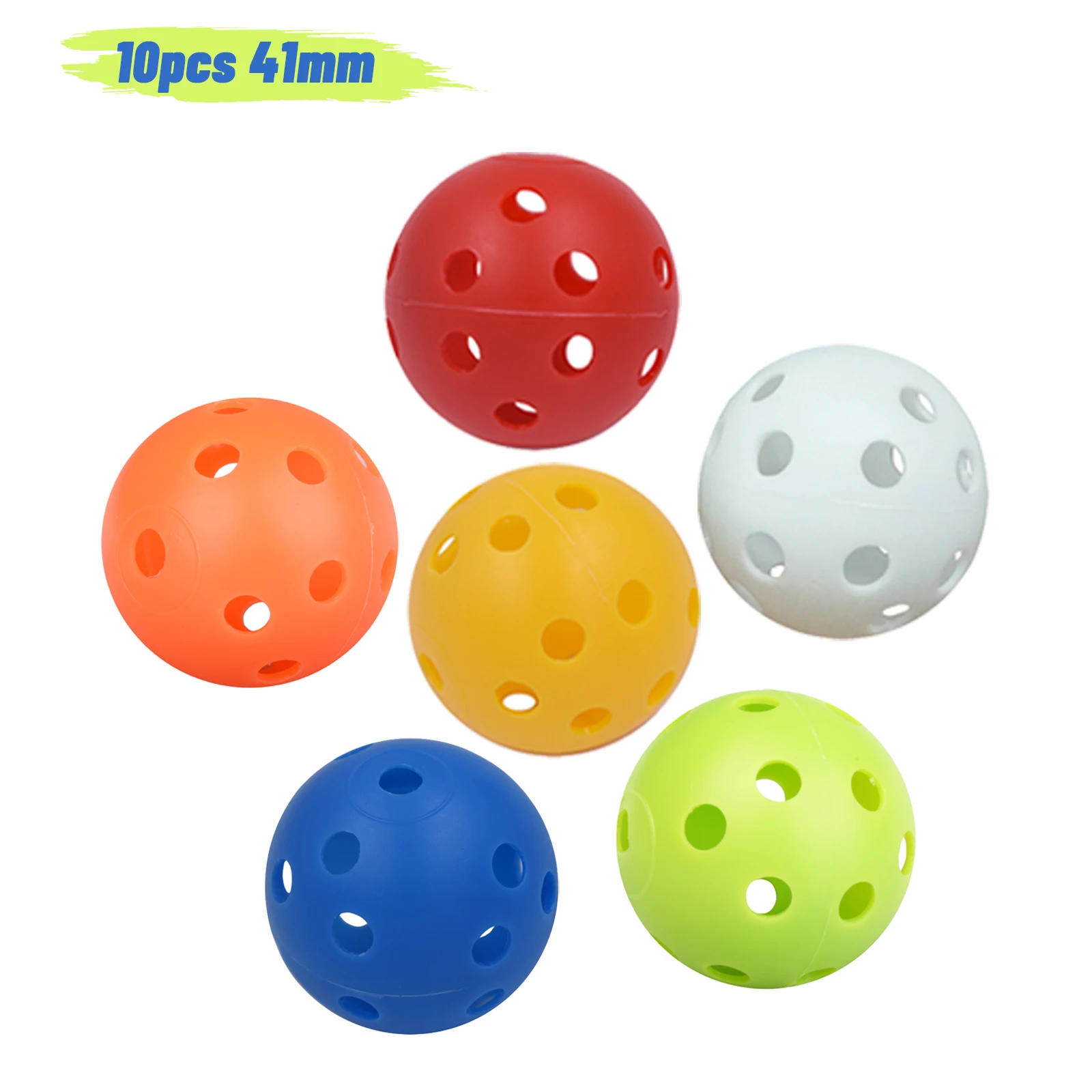 10Pcs 41 mm Golf Lightweight Hollow Plastic Training Balls with air Flow Hollow Holes for Outdoor/indoor Swing Practice
