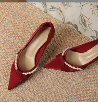 MM Dress Shoes High Heels Leather Suede Wedding Shoe Women Luxury Glitter Rivets Triple Patent Fashion Party 2