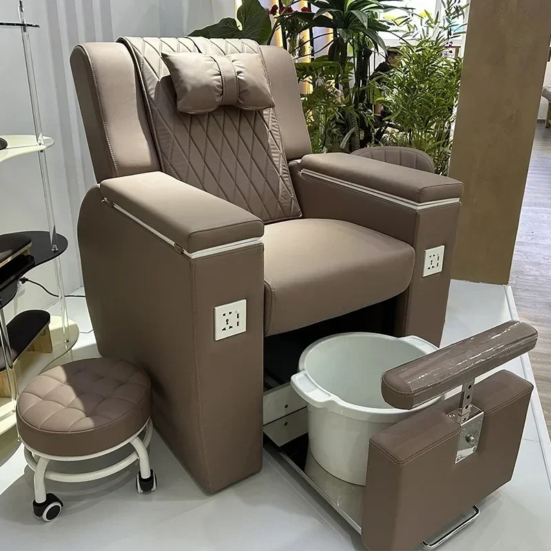 Modern Luxury Nail Salon Furniture Foot Spa Electric Massage Manicure Pedicure Chairs No Plumbing Pedicure Chair With Basin