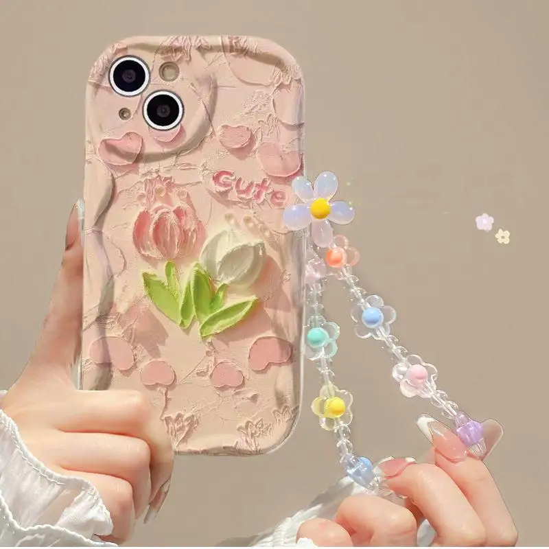 حافظة لهاتف آيفون 16 15 14 Plus 13 12 Mini 11 Pro XR XS Max غطاء توليب ناعم