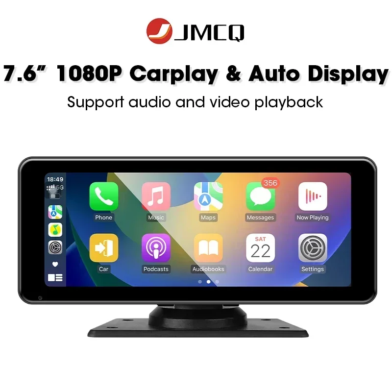 

JMCQ Wireless Carplay & Android Auto Car Display IPS 6.86 Inch Smart Portable Car Multimedia Head Unit USB AUX 7.6" For BMW Audi