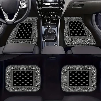 4PCS Car Floor Mats Car Bohemia Auto Floor Protector Carpet Rugs Universal Auto Foot Pad Set Car Accessories Decoration Interior 1