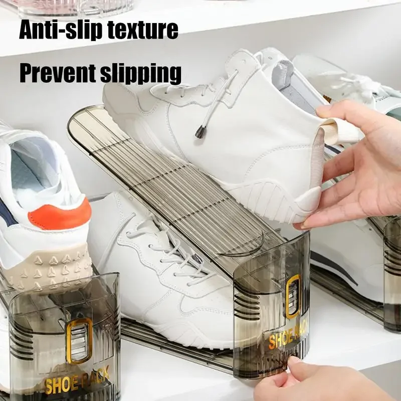 1Pc Adjustable Shoe Organizer Footwear Support Slot Space Saving Cabinet Closet Stand Shoes Storage Rack Shoebox Hot Sale