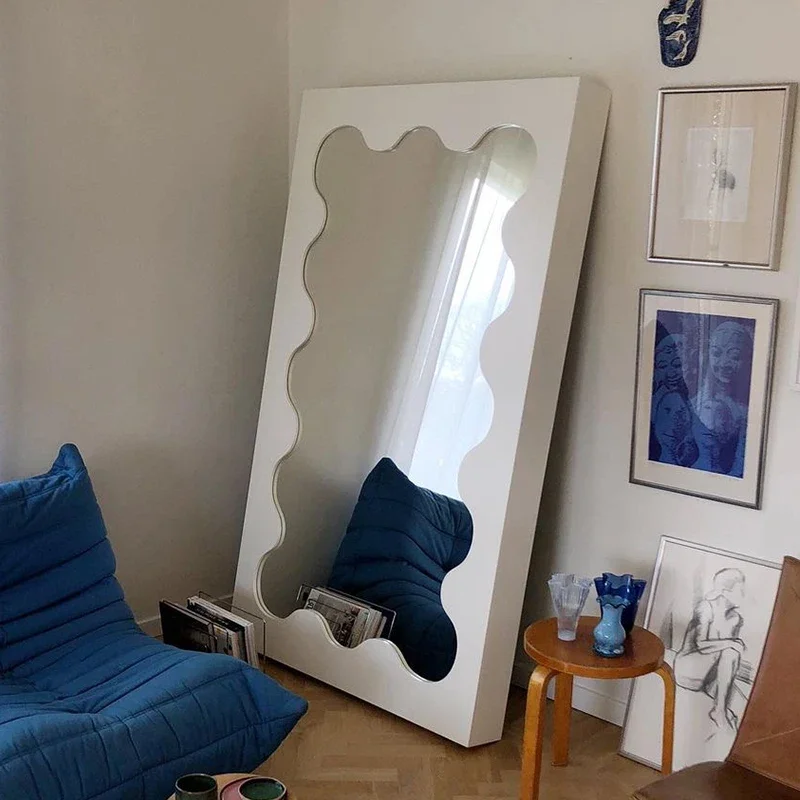 Green Rectangle Decor Mirror Art Aesthetic Luxury Big Maiden Full Body Mirror Modern Apartment Unique Spiegel Home Decoration