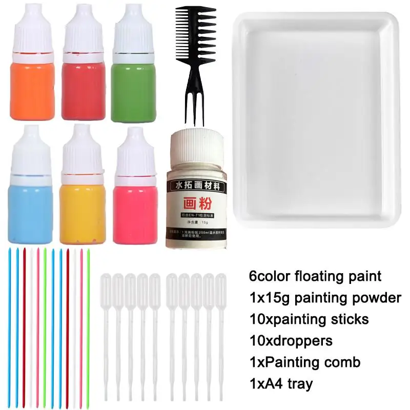 Water Marbling Paint Set DIY Craft Kits Art Set Water-Based Art Paint  Creative Toys Holiday Gifts For Kids Girls 6/12/24 Colors - AliExpress