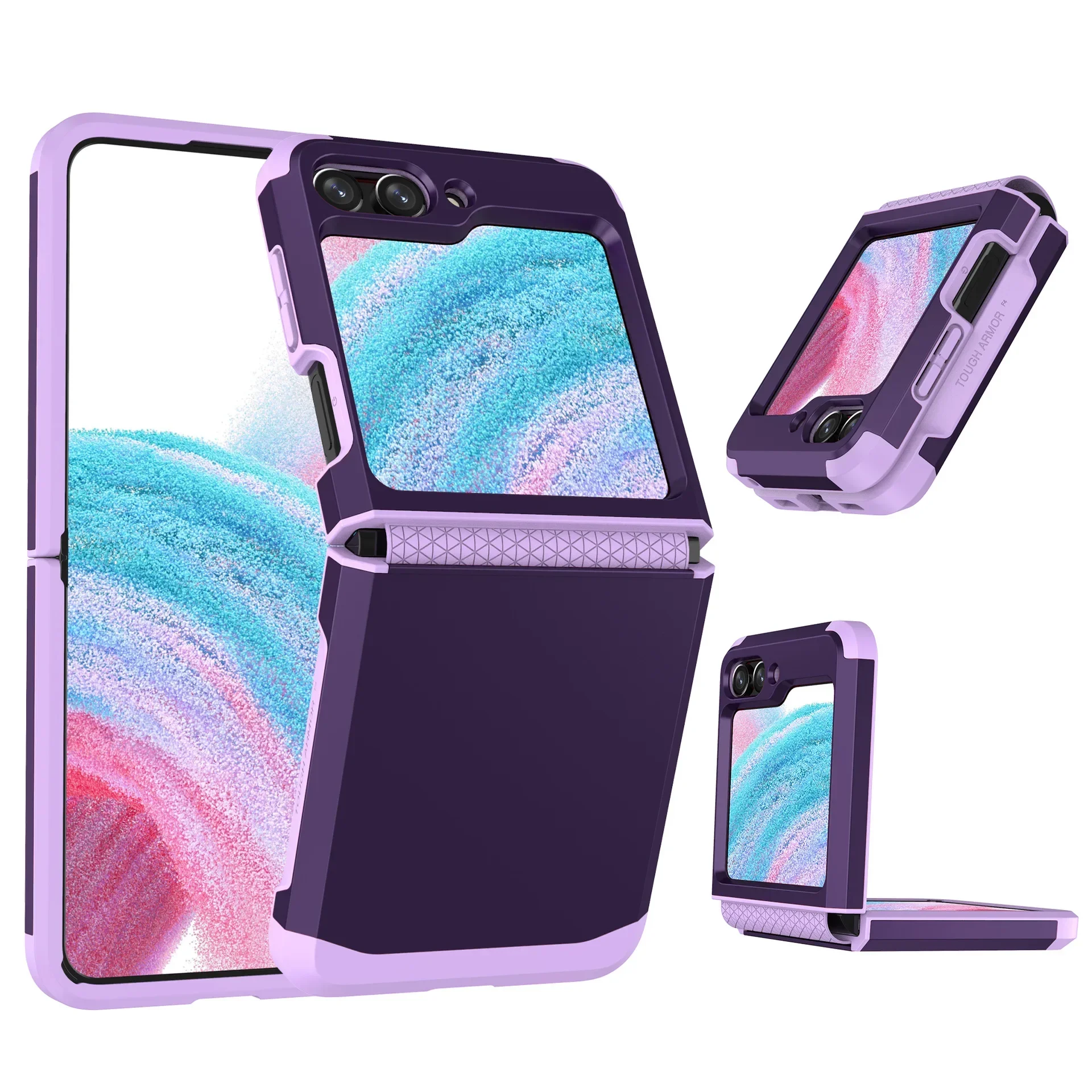 Hinge Integrated Protective Plastic Phone Case - Hard Shell Cover
