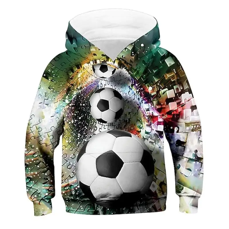 thumbnail image 1 of Sudadera con capucha con estampado 3D de fútbol para hombre, sudadera informal de manga larga, holgada, de gran tamaño, 1 of 4