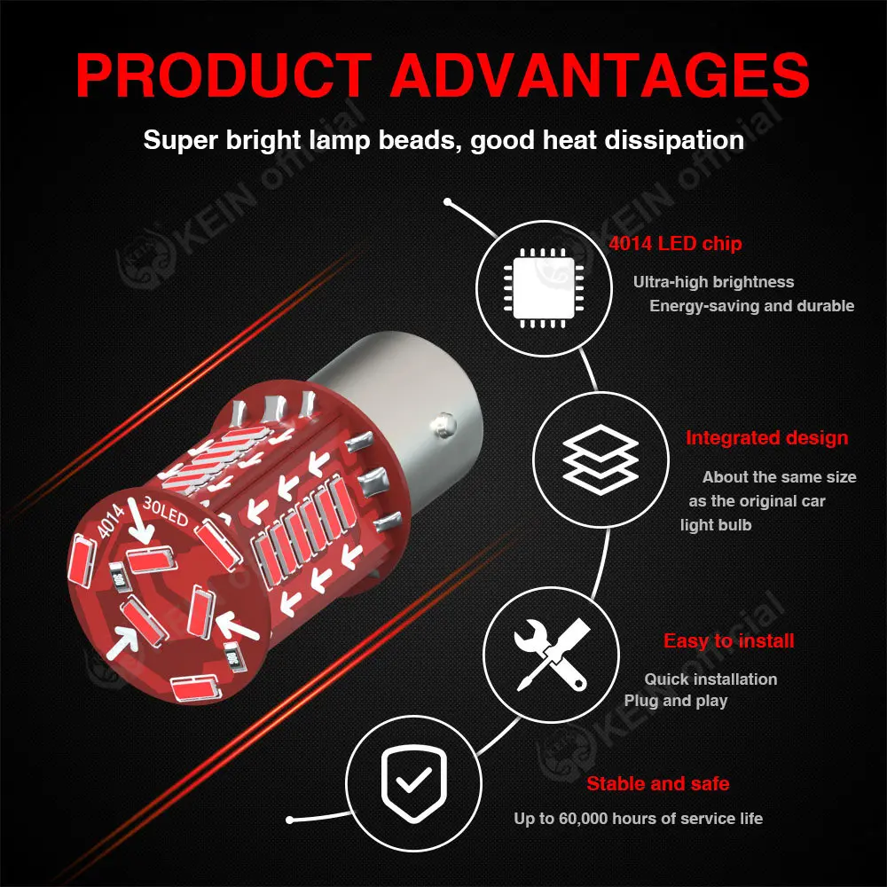 KEIN ÷ ڵ LED 극ũ Ʈ, 1157 Ʈκ LED , P21W, 1156, BA15S, BAY15D, T20, 7440 7443  ,  õ,  , 2 