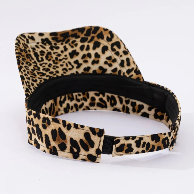 New Summer Sunshade Hat Women's Empty Top Fashion Leopard Print Duck Tongue Hat Sun Protection Breathable Curved brim 3