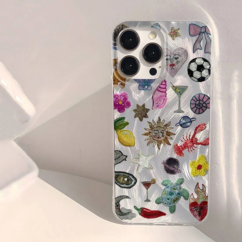 Heart-Shaped Stars & Floral Patterns Phone Case Cover