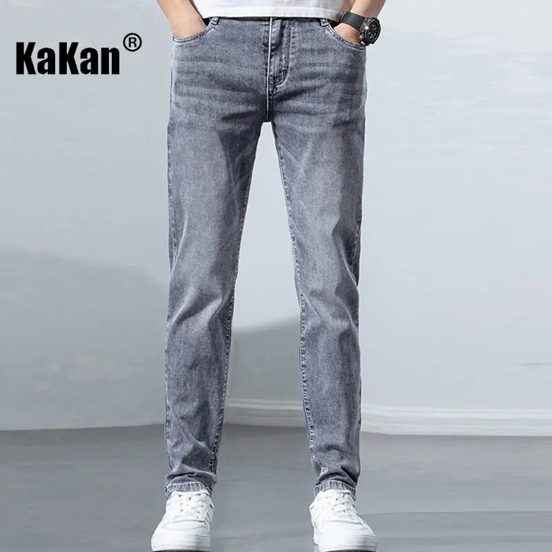 Kakan - Spring/Summer New Slim Fit Elastic Feet Jeans for Men, Korean  Brand Casual Long Jeans K42-9112