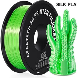 Silky Smooth PLA 3D Printing Filament - 1kg Spool, 1.75mm Thickness, Premium Printer Material with Fast Delivery and Vacuum-Sealed Packaging (Silk Green PLA)