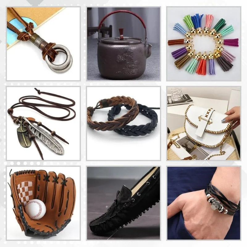 5M Genuine Leather Strip 3mm Wide Flat Leather Cord 2mm Thick Cowhide String Strap Braiding Thread Rope for Bracelets