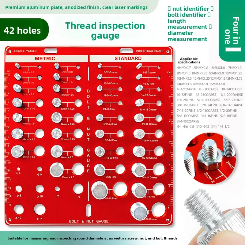 Metric & Imperial Thread Checker Gauge for Nuts Bolts Screws Thread ...