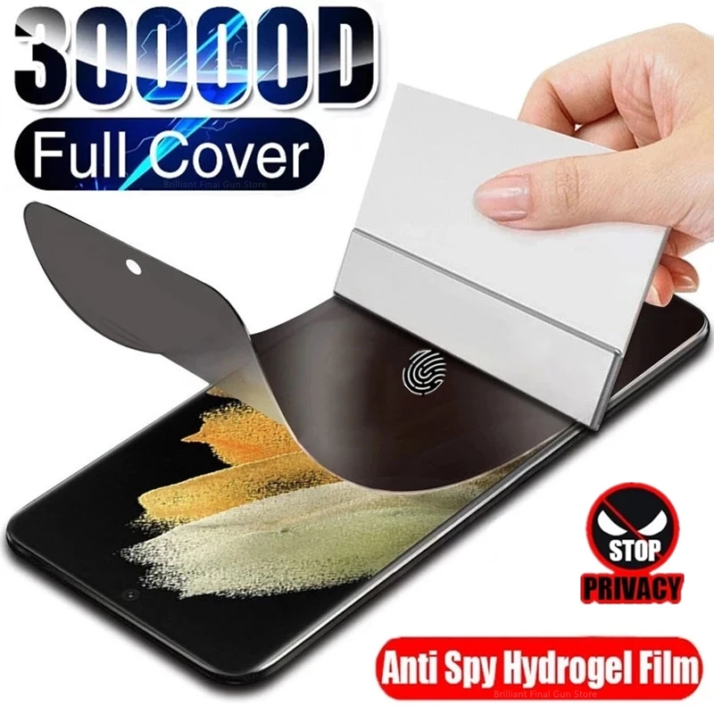 

3Pcs Curved Anti-Spy Screen Protector for Samsung Galaxy Note 20 S21 S22 S20 S23 Plus Ultra 5G Privacy Hydrogel Film