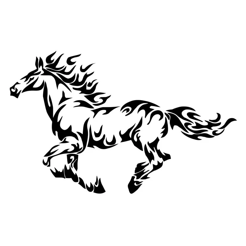 

Creative Handsome Flame Horse Car Sticker PVC Body Window Fashion Applique Laptop Decoration High Quality Waterproof Auto Decal