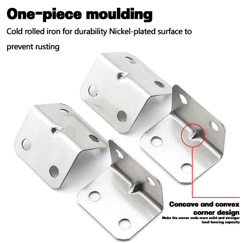 10/20/50Pcs Stainless Steel Angle Code Laminate Holder Laminate Connector L-Shaped Right Angle Bracket 90 Degree