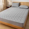 Waterproof Fitted Sheet With Elastic Band Bed Sheet Quilted Mattress Cover Solid Color Mattress Protector Queen Size Bed Cover 1