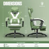 Dowinx Fabric Gaming Chair with Footrest, Big and Tall Gaming Chair for Heavy People, Computer/PC Gamer Chair for Adult - Image 6