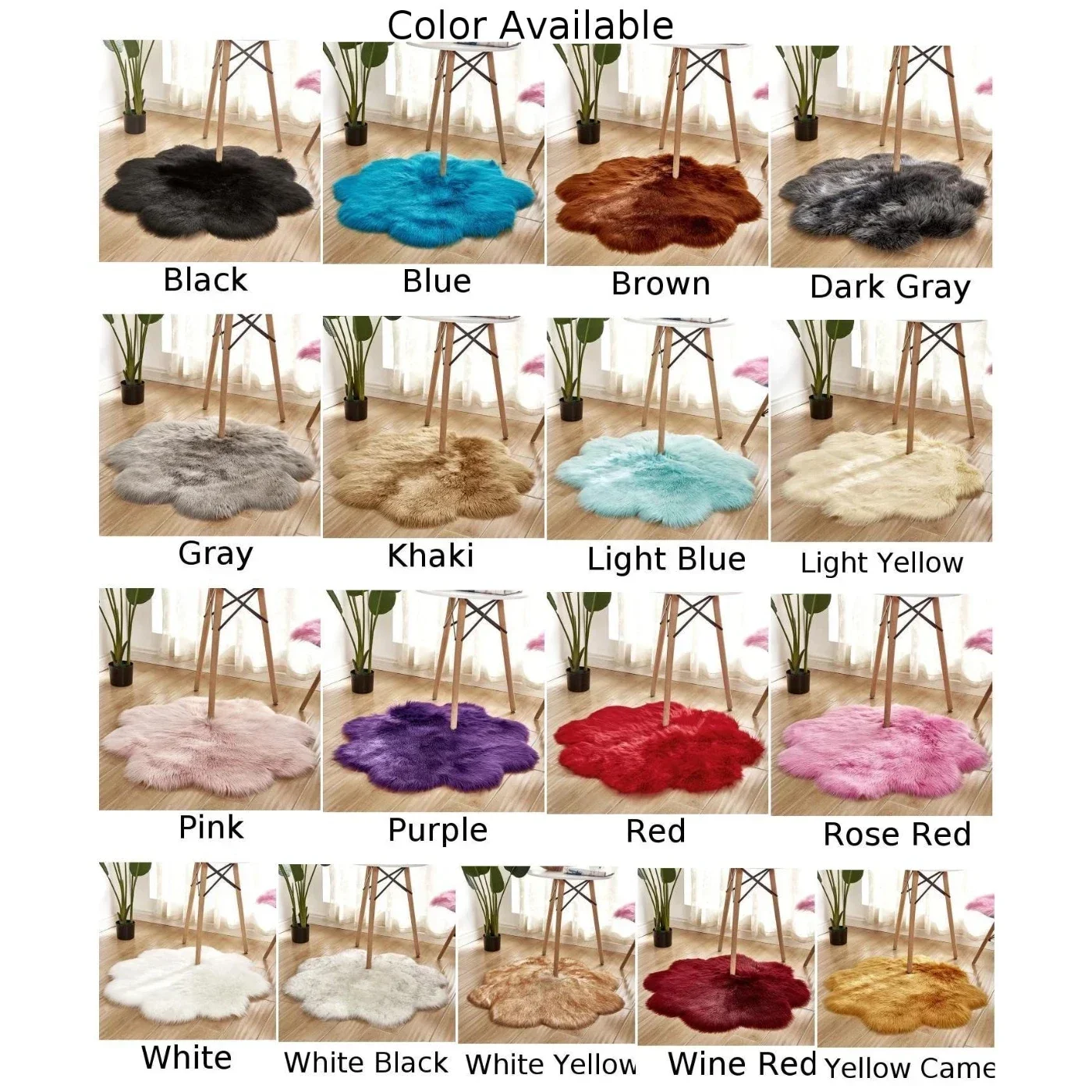 1pcs Home Decor Fur Rug 30cm*30cm Modern Style Spruce Up Your Living Room, Bedroom,sofa, Or Children's Room Decorations 6