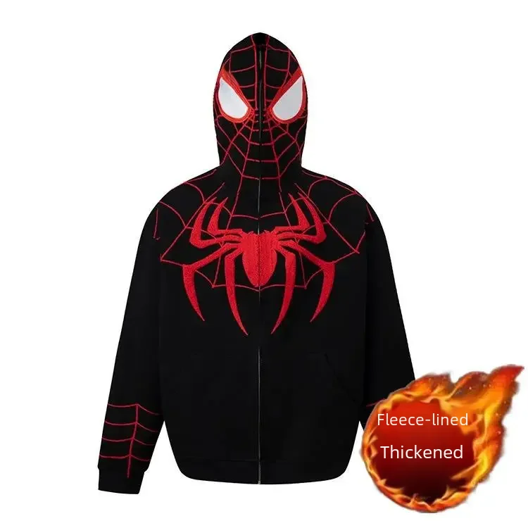 Autumn Winter Hip Hop Spiderman Hooded Sweatshirt Unisex Design