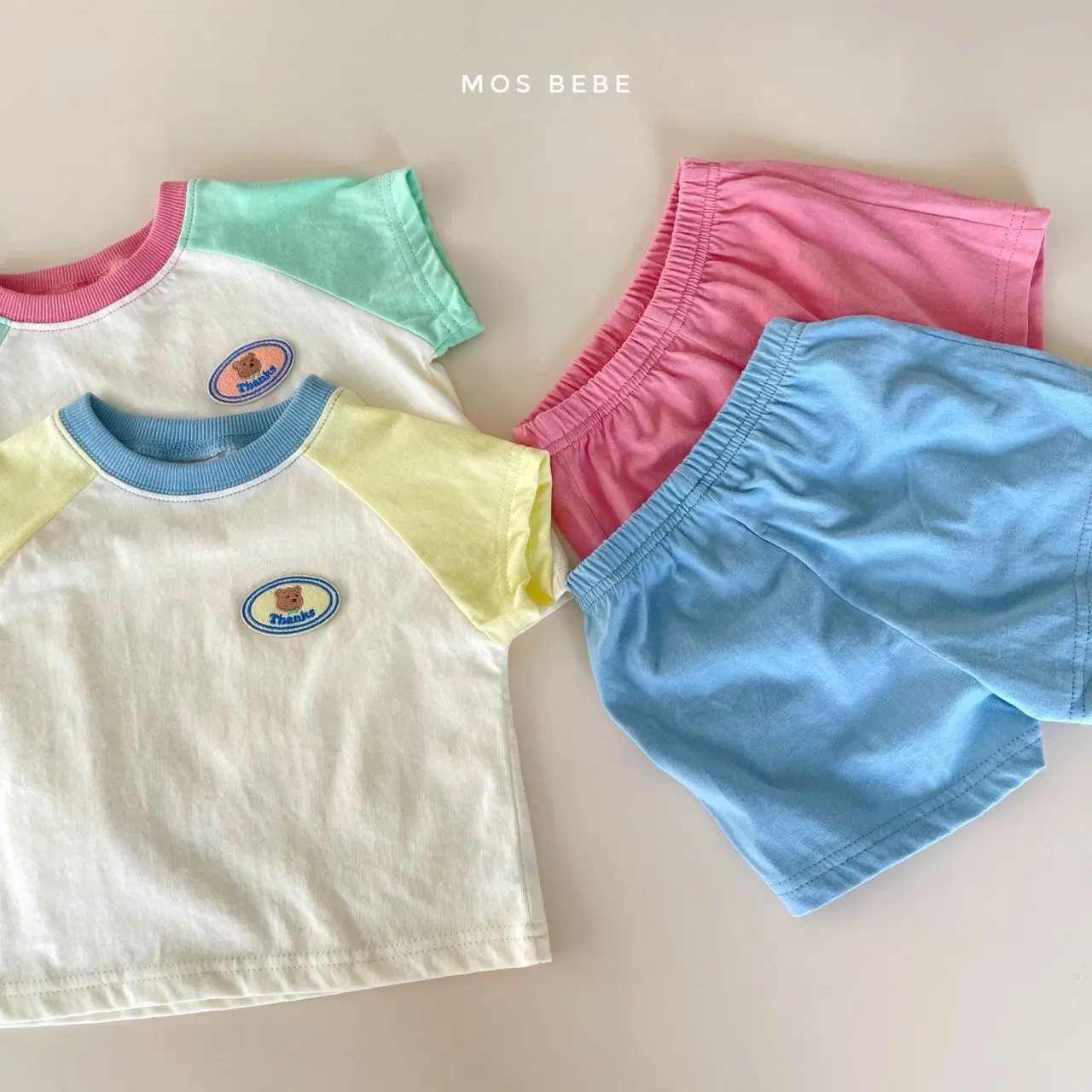 

Summer Baby Boy Girl Patchwork Bear Tee and Shorts Fashion Children Sports Suit Soft Breathable Brother and Sister Clothes Set