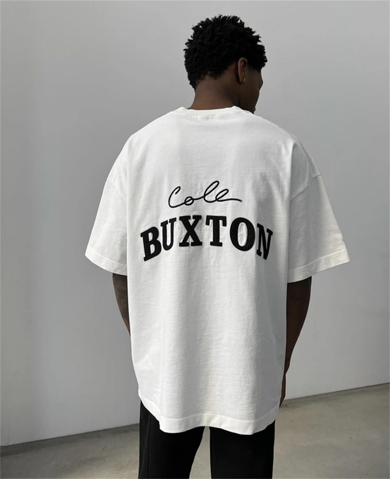 

Round Neck Cole Buxton Sticker Embroidered Letter Short Sleeved T-Shirt Oversized T Shirt CB Tees Top Tee Kanye West