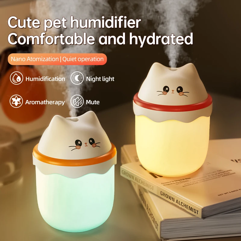 Cute Pet Humidifier Desktop Home Mini Spray Hydrator Atmosphere Night Light Office Creative Portable Cold Fog For Travel Bedroom 1