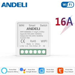 Smart WiFi Mini Light Switch with Remote Control & Voice Automation, 16A Two - Way Control - 16A (1 pieces)