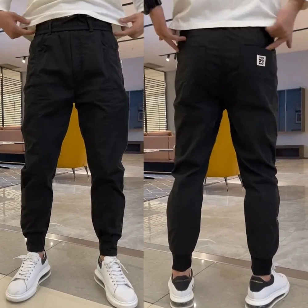 Casual Pants Men Skinny Streetwear Solid Color Pants Men Fashion Clothing 2024 Slim Fit Trousers Joggers Sweatpants Men