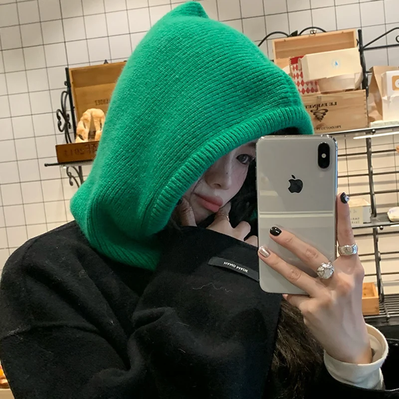 Unisex Knitted Winter Balaclava with Hood and Neck Warmer
