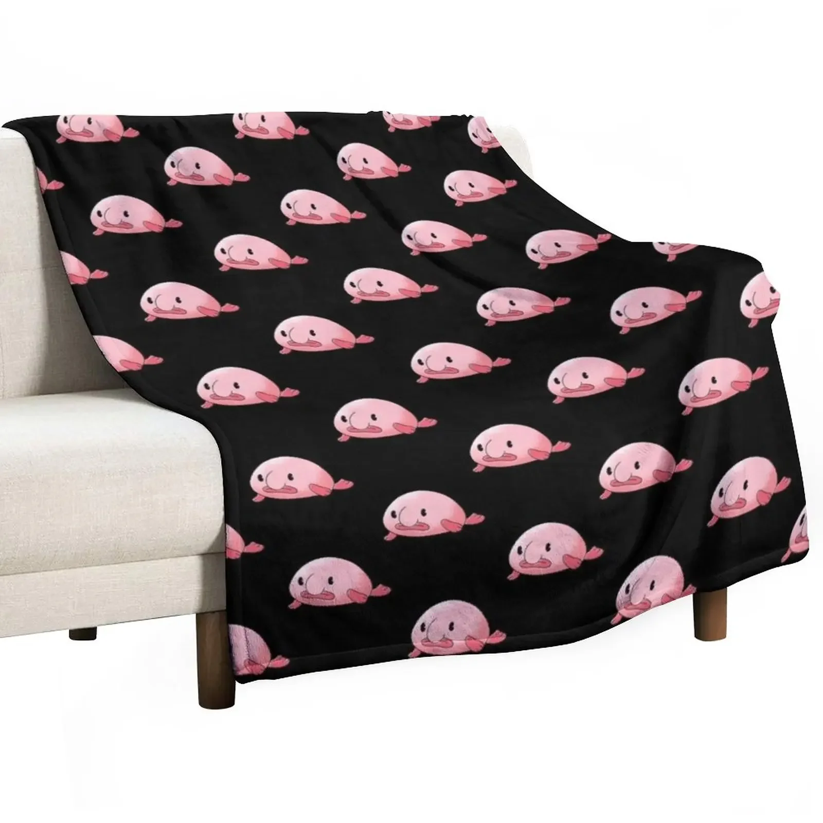 

Cute Blobfish Throw Blanket Fluffy Shaggy warm winter Blankets