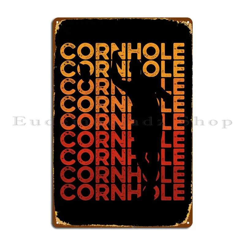 

Sunset Cornhole Player Metal Sign Mural Wall Decor Mural Create Mural Tin Sign Poster