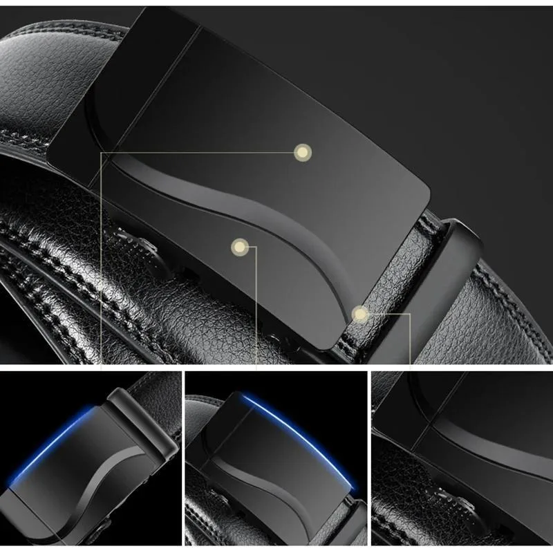 Men Belt Leather Belt Metal Alloy Automatic Buckle Brand Luxury Design Waist Belts for Men Strap Male