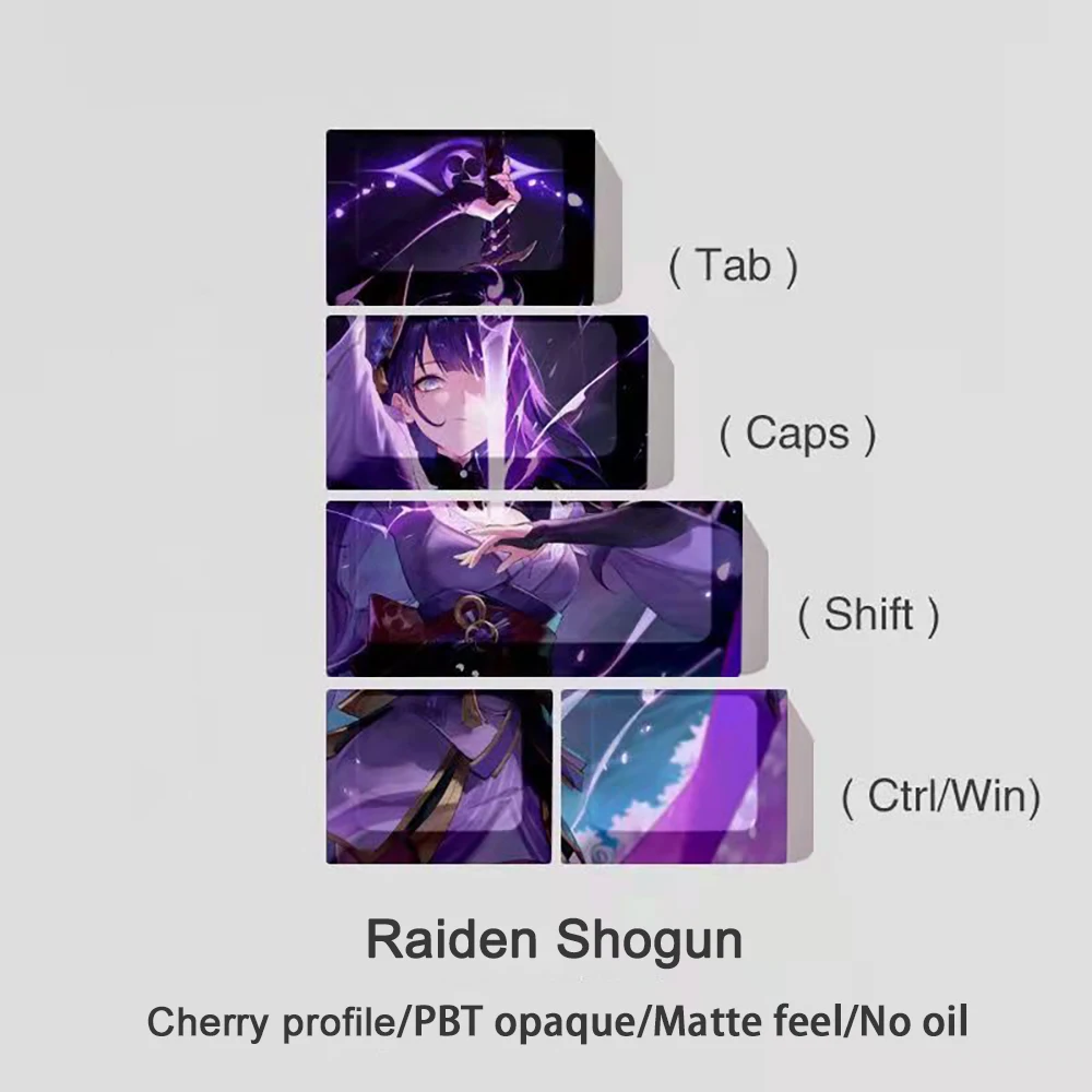 Genshin Impacto Keycap Pbt Multifuncional Gaming Keycaps Cherry Perfil Keycaps Utao Yae-miko Teclado Mecânico Xiao Pcs - Imagem 5