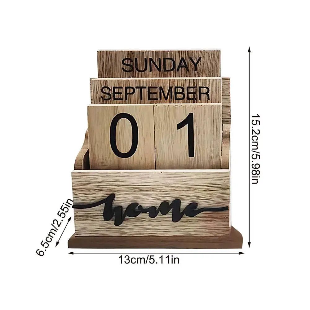 Calendário Rústico para Quartos, Decorativos Data Blocks, Salas