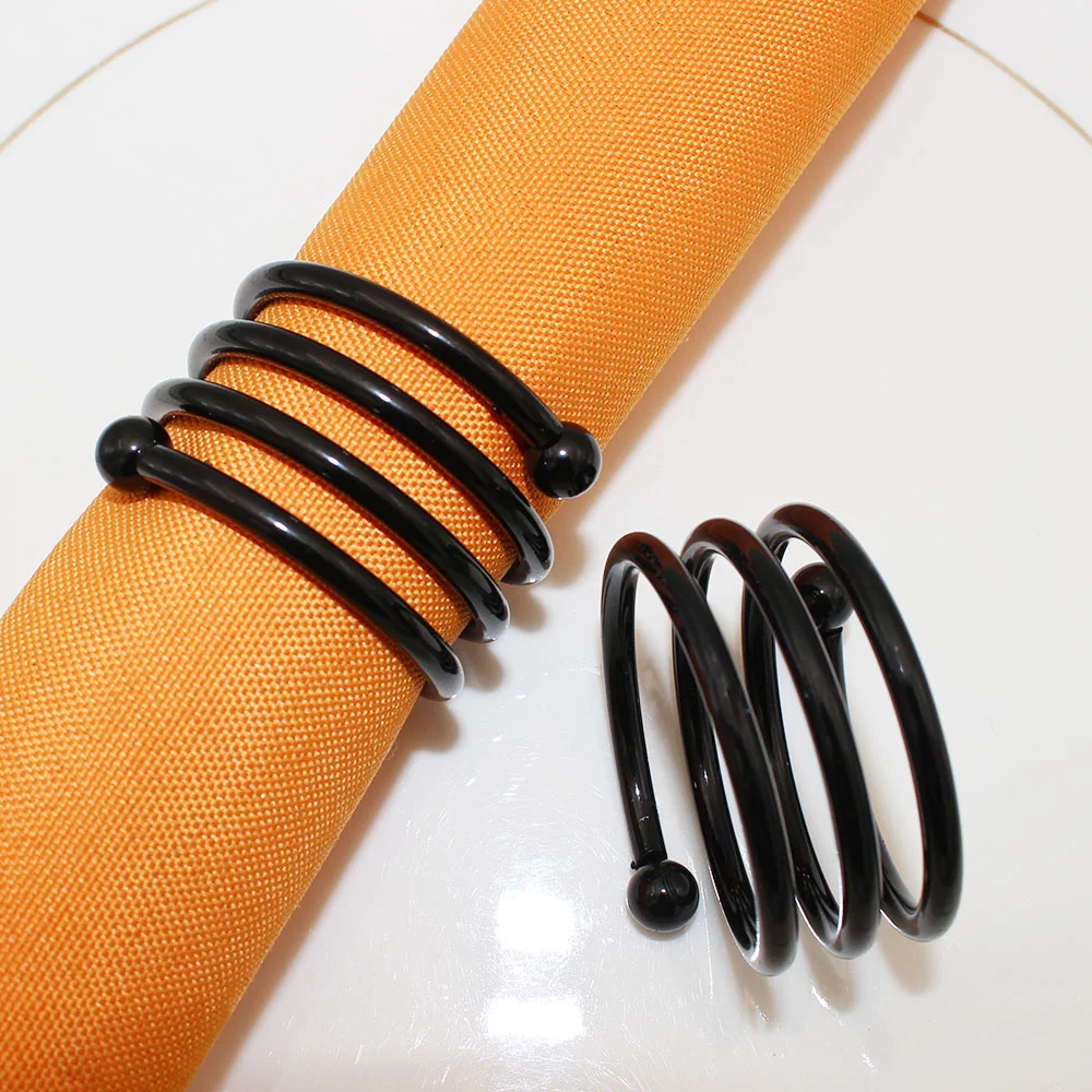 Halloween Napkin Rings Round Ghost Spider Leaf Napkin Holder Black Bow Buckle 6Pcs for Weddings Dinner Party Table Decor