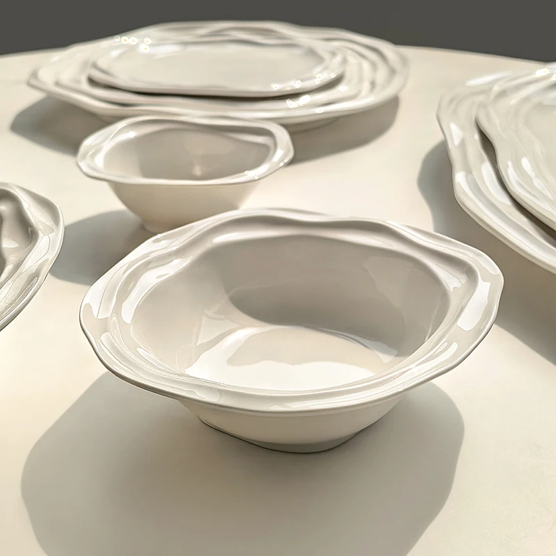 French Wave Pattern Ceramic Bowls 1