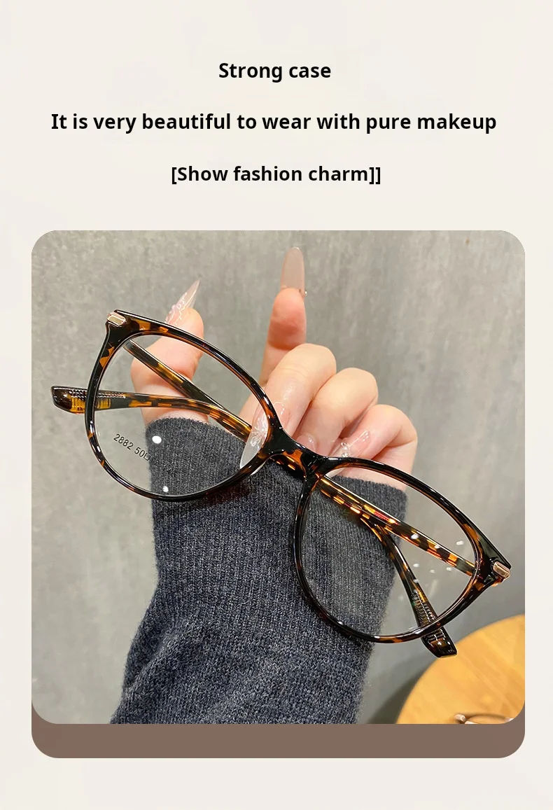 YIMARUILI Neue Retro-Katzenaugenbrille für Damen, ultraleicht, modischer Trend, TR90, ovale kleine Brillenfassung X2882W – Detail 3
