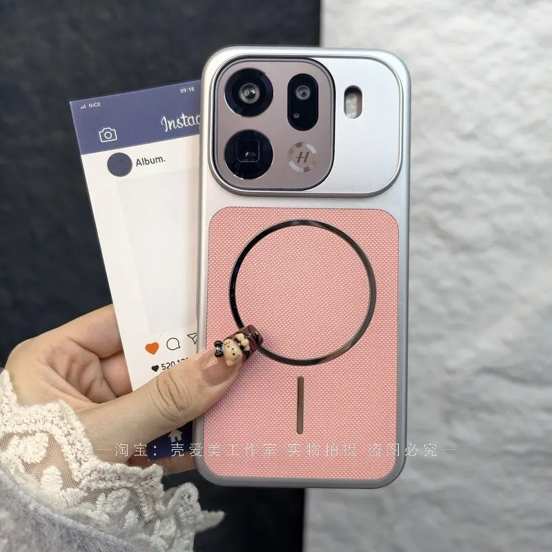 Magnetic Diamond Pattern Matte Shockproof Phone Case - Hard PC Shell Bumper